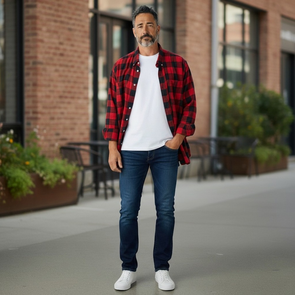 Polo Ralph Lauren Mens Red Black Buffalo Plaid Flannel Long Sleeve Button 4XLT